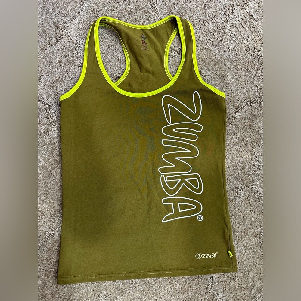 ZUMBA Olive Green Tank Top.
